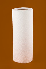 Paper towels isolated on white background.