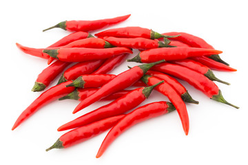 Chili pepper on the white background.