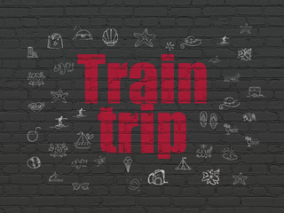 Travel concept: Train Trip on wall background