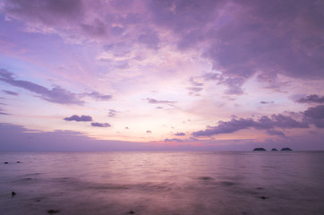 Sunset on sea inland sean in Japan