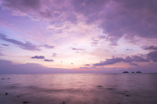 Sunset on sea inland sean in Japan