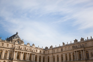 Corner Building of Palace of Versailles France on Sunny Summer Day