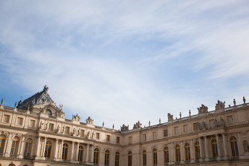 Corner Building of Palace of Versailles France on Sunny Summer Day