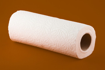 Paper towels isolated on white background.