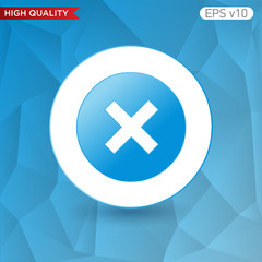 Obraz premium Colored icon or button of cross or delete symbol with background