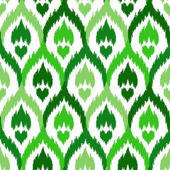 Ethnic green seamless pattern