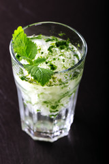Mojito cocktail on a dark