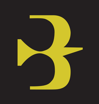 B Letter and Bird Fliyng Logo Icon