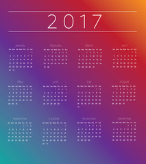 Modern Gradient 2017 Calender