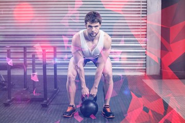 Naklejka premium Fit man lifting dumbbells 