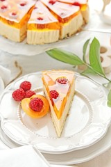 Apricot and raspberry no bake cheesecake 