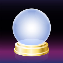 Oracle crystal ball - empty glass globe for fortune telling.