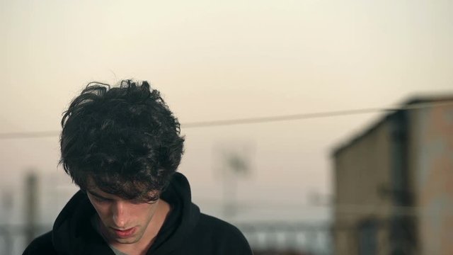 nice  and violent guy, wearing his hood to hide his face