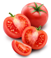 red tomato isolated on white background