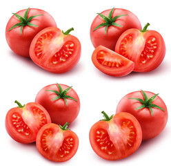Fototapeta premium red tomato isolated on white background