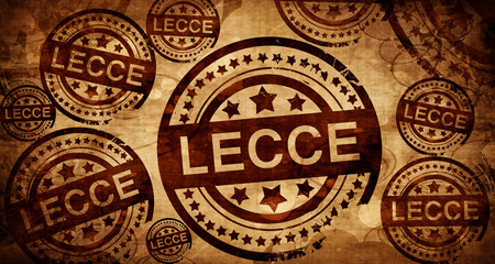 Lecce, vintage stamp on paper background