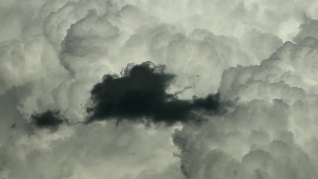 Close Up of Boiling Thunderstorm Clouds