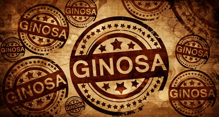 Ginosa, vintage stamp on paper background