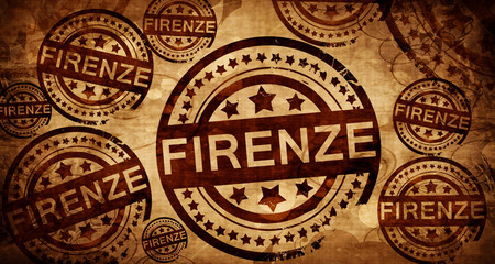 Firenze, vintage stamp on paper background