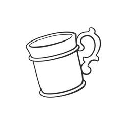 Vector illustration. Hand drawn doodle of mug. Cartoon sketch. Decoration for greeting cards, posters, emblems