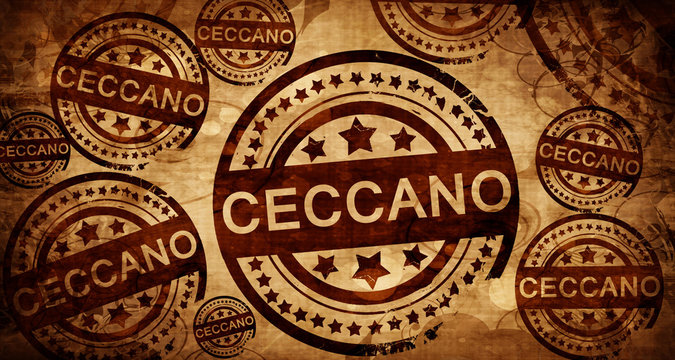 Ceccano, vintage stamp on paper background