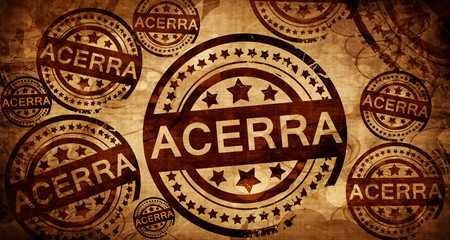 Acerra, vintage stamp on paper background
