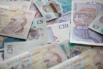 Fototapeta na wymiar Britische Pfund Banknoten