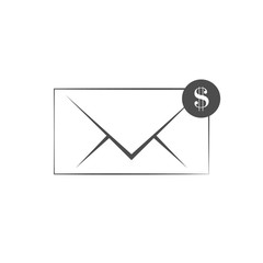 Envelope and coin business icon