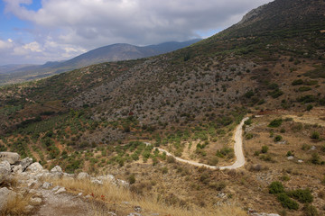 Fototapeta na wymiar Landscape around Mycenae ancient city