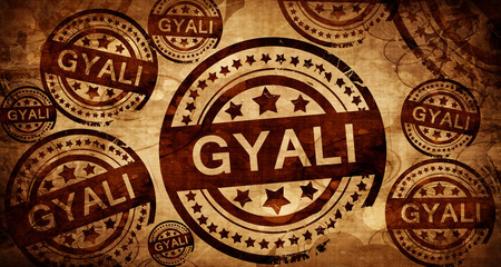 Gyali, vintage stamp on paper background