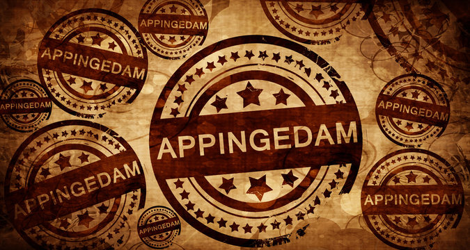 Appingedam, vintage stamp on paper background