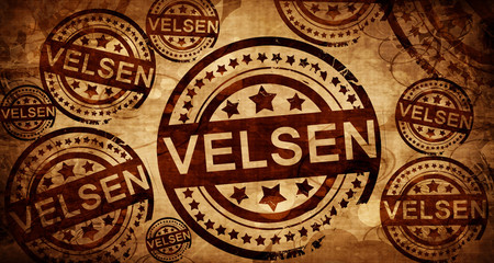 Velsen, vintage stamp on paper background