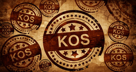 Kos, vintage stamp on paper background