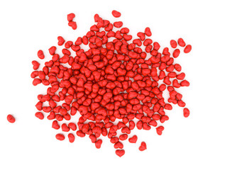 a lot of red hearts on white background Valentine's Day. 3d illustration