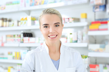 Female shop assistant at work