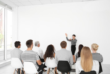 Business training concept. Business people having meeting in conference room