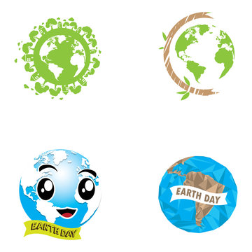 Set of Earth day graphic designs, Vector illustration