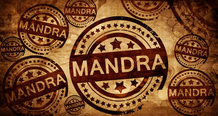 Mandra, vintage stamp on paper background