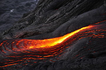 lava ocean entry in the morning - Powered by Adobe