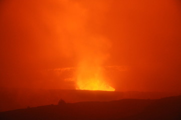 Fototapeta na wymiar lava ocean entry in the morning