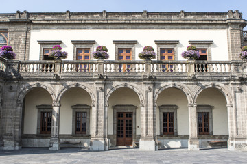 Fototapeta na wymiar Facade of the Castle of Chapultepec in Mexico City - Mexico