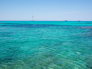 Fototapeta na wymiar Crystal Waters of Formentera