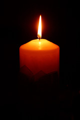 a lighted candle