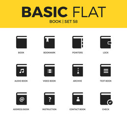 Basic set of book icons