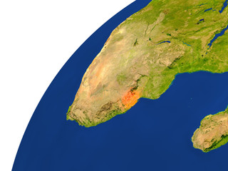 Country of Swaziland satellite view