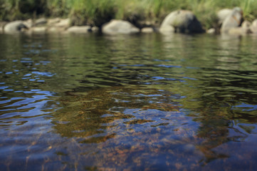 Texture background: clear water of river