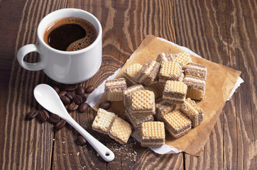 Coffee and chocolate wafers