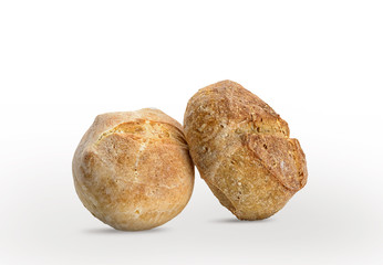 bread rolls isolated on a white background