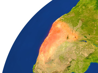 Country of Namibia satellite view