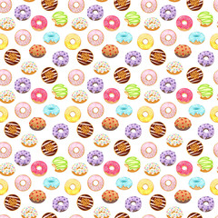Donuts vector seamless pattern
